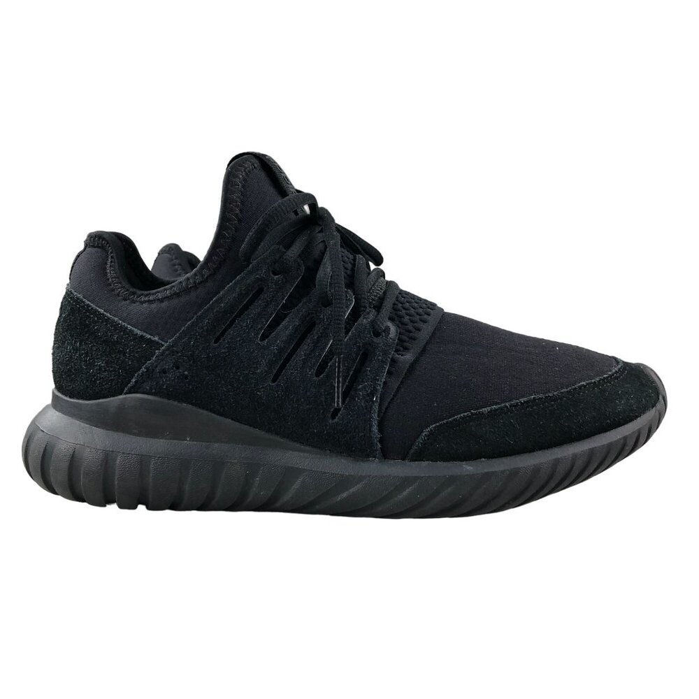 Adidas Men's Size 7.5 Tubular Radial Core Black Knit Lace-Up Sneakers S80115